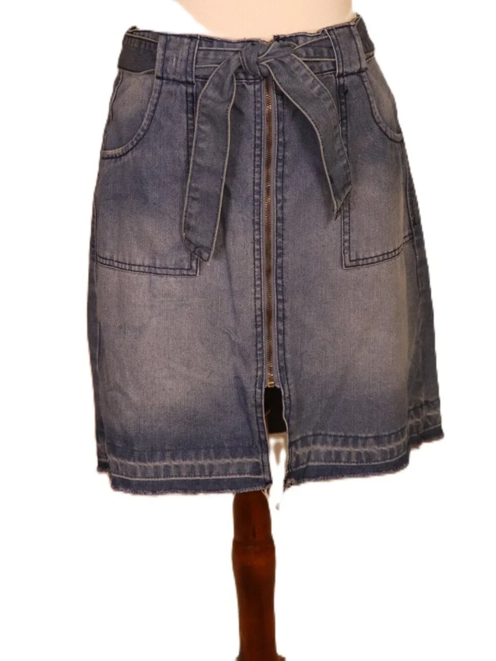 Velvet Heart Distressed Blue Denim Skirt - Picture 2 of 5